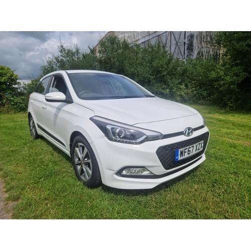 1 - Hyundai  i20 Hatchback 1.2 premium NAV SDR, white, Reg: WF67 XZX, 19/12/17, 5 spd manual petrol 1248... 