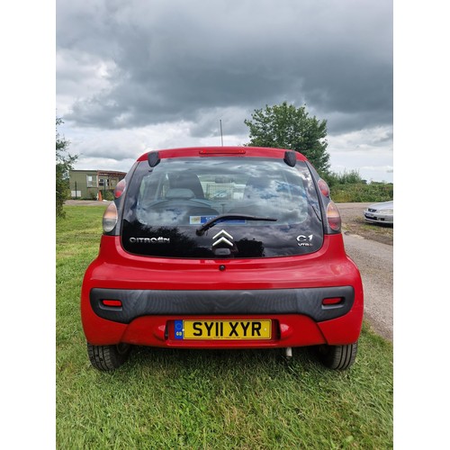 7 - Citroen C1 VTR+ 5dr hatchback EGS (AC) Auto Red,, Reg SY11 XYR, 24/06/2011, 5 spd auto petrol 998cc,... 