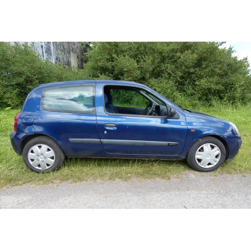 10 - Renault Clio Expression DCi 80 3 dr hatch blue,  Reg: RV52 KPZ, 27/09/2002, 5 spd manual diesel 1461... 