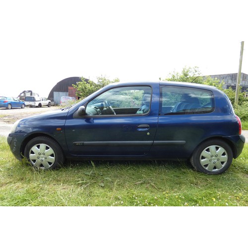 10 - Renault Clio Expression DCi 80 3 dr hatch blue,  Reg: RV52 KPZ, 27/09/2002, 5 spd manual diesel 1461... 