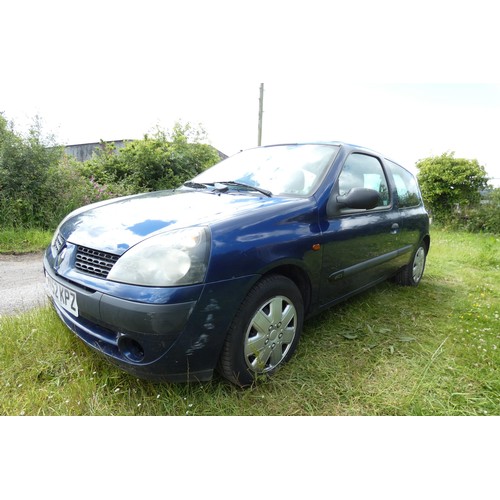 10 - Renault Clio Expression DCi 80 3 dr hatch blue,  Reg: RV52 KPZ, 27/09/2002, 5 spd manual diesel 1461... 