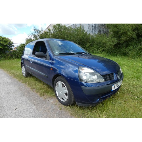 10 - Renault Clio Expression DCi 80 3 dr hatch blue,  Reg: RV52 KPZ, 27/09/2002, 5 spd manual diesel 1461... 