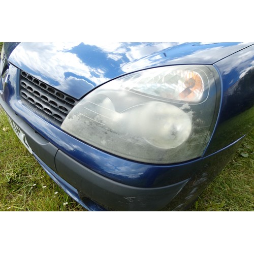 10 - Renault Clio Expression DCi 80 3 dr hatch blue,  Reg: RV52 KPZ, 27/09/2002, 5 spd manual diesel 1461... 