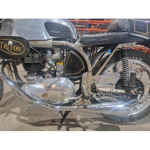 14 - A rare Triton 650 motorcycle or a Triumph T120R/Norton Special, built in the 1960s from a Norton man... 