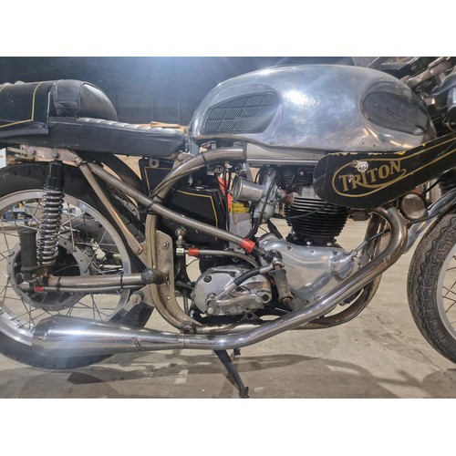 14 - A rare Triton 650 motorcycle or a Triumph T120R/Norton Special, built in the 1960s from a Norton man... 