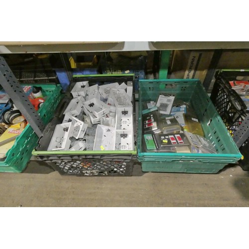 5809 - A quantity of various items including socket boxes, socket fronts, hooks, small hardware items etc. ... 