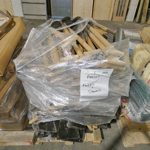 5948 - 1 pallet containing a large quantity of forks and shovels