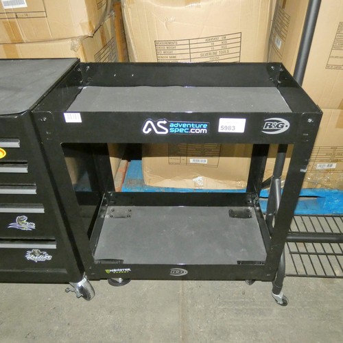 5983 - 1 x black metal workshop trolley approx 72 x 41 x 82cm high