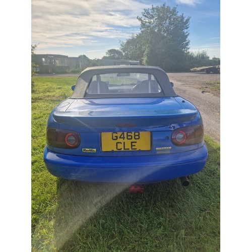 16 - Mazda MX-5 Eunos roadster , blue, Reg G468 CLE, 1st registered in the UK 22/07/1997, manufactured in... 