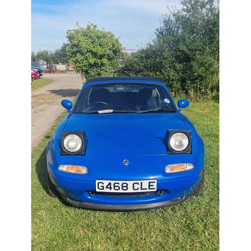 16 - Mazda MX-5 Eunos roadster , blue, Reg G468 CLE, 1st registered in the UK 22/07/1997, manufactured in... 