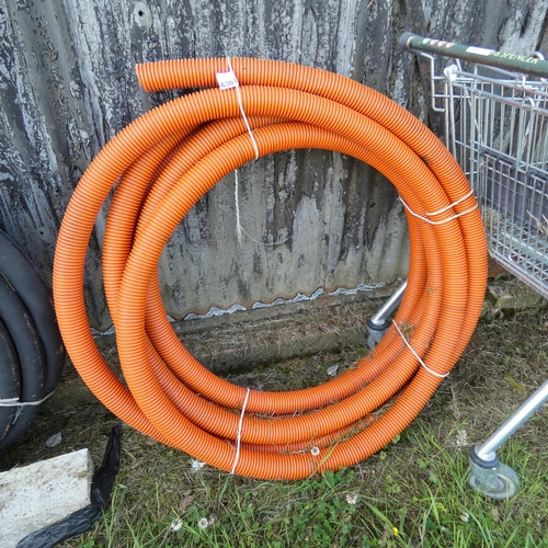 6301 - 1 x part roll of orange plastic pipe approx 2' in diameter