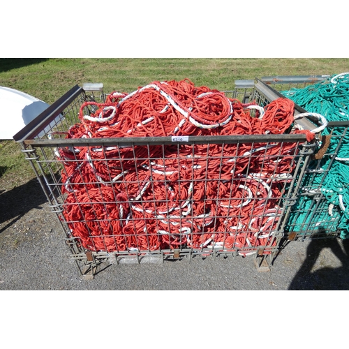 6310 - 1 stillage containing a quantity of various red fall arrest safety nets, these are out of date. plea... 