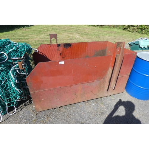 6312 - 1 x rectangular metal scrap bin approx 183 x 92 x 117cm high