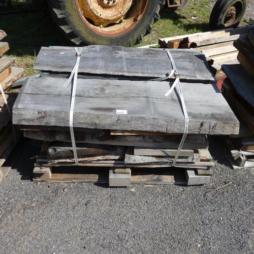 6329 - 1 x pallet containing a quantity of various hardwood slabs, mainly oak - Contents of 1 pallet