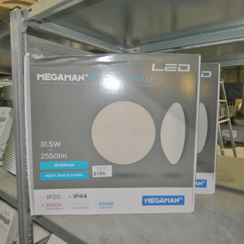 6106 - 2 x Megaman Renzo Sparkle LED round lights diameter approx 496mm - 3000k warm white