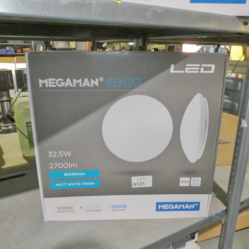 6121 - 2 x Megaman Renzo LED round lights diameter approx 496mm - 4000k cool white