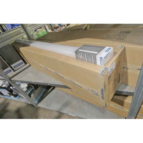 6128 - 1 box containing 12 x Megaman Malo LED batten lights 3000k / 240v / 1500mm long