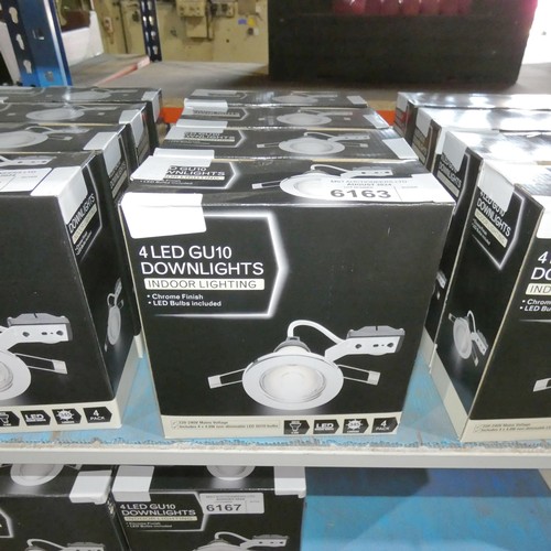 6163 - 4 x packs of GU10 LED indoor downlights (each pack contains 4 lights - 16 lights in total)