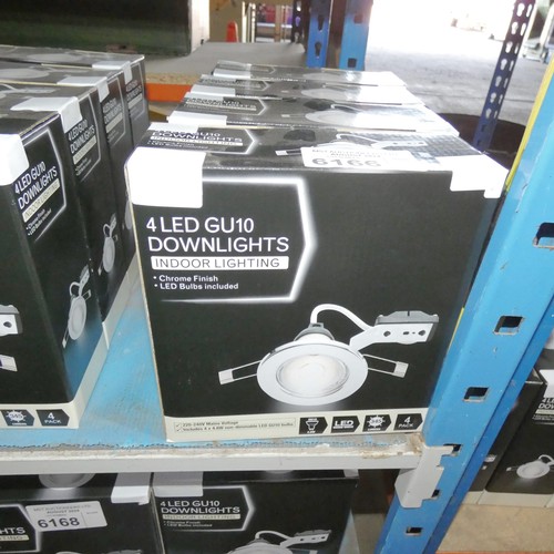 6166 - 4 x packs of GU10 LED indoor downlights (each pack contains 4 lights - 16 lights in total)