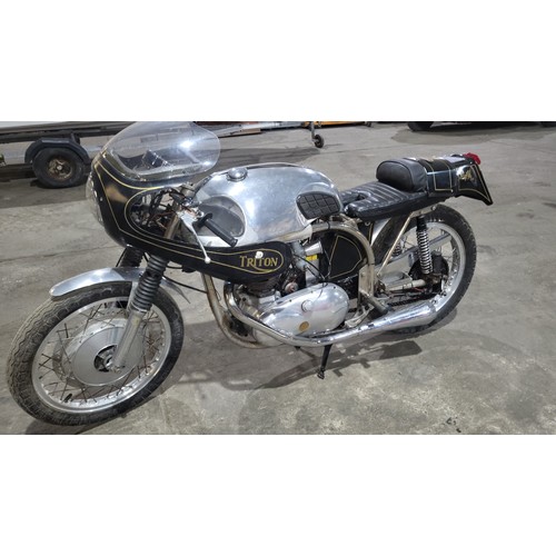 14 - A rare Triton 650 motorcycle or a Triumph T120R/Norton Special, built in the 1960s from a Norton man... 