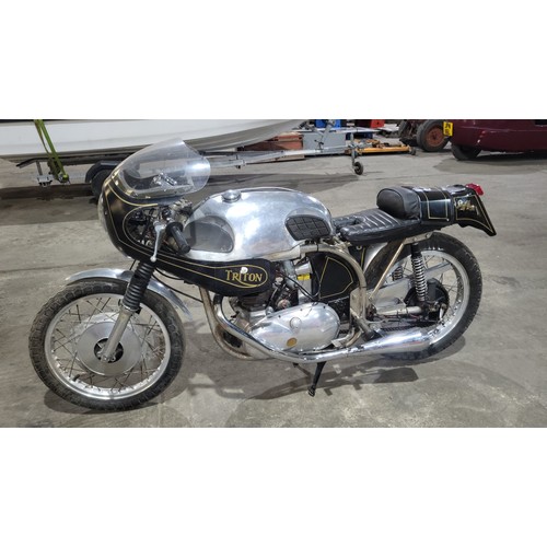 14 - A rare Triton 650 motorcycle or a Triumph T120R/Norton Special, built in the 1960s from a Norton man... 