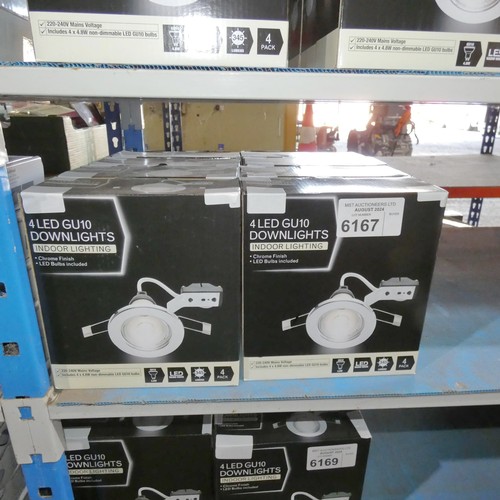 6167 - 8 x packs of GU10 LED indoor downlights (each pack contains 4 lights - 16 lights in total)