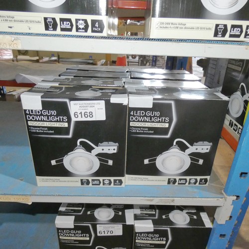 6168 - 8 x packs of GU10 LED indoor downlights (each pack contains 4 lights - 16 lights in total)