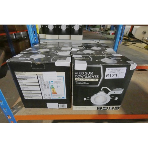 6171 - 8 x packs of GU10 LED indoor downlights (each pack contains 4 lights - 16 lights in total)