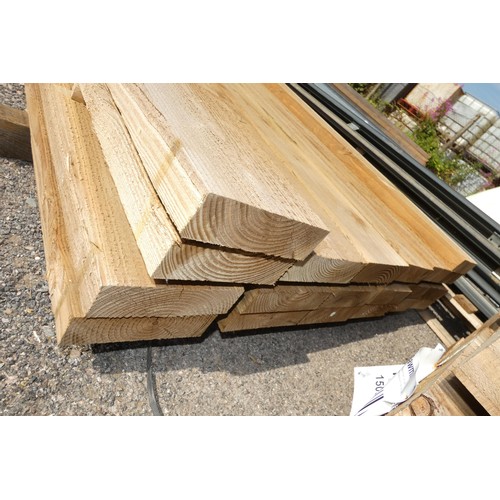 6341 - 21 x lengths of timber each measuring approx 17.5 cm x 4.5 x 150