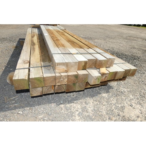 6345 - Approx 35 x lengths of timber each measuring approx 7cm x 7 x 210