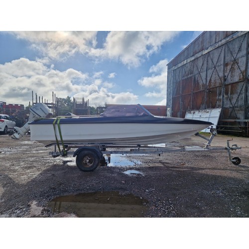 6242 - 1 x Fletcher 14 speed boat with a Honda 9.9hp four stroke outboard engine. This boat is approx 430cm... 