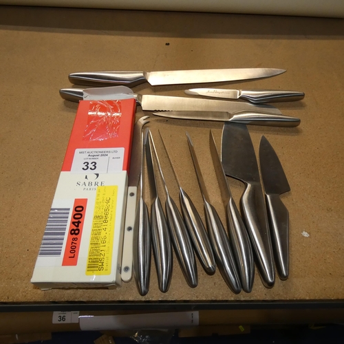 33 - 13 x various kitchen knives