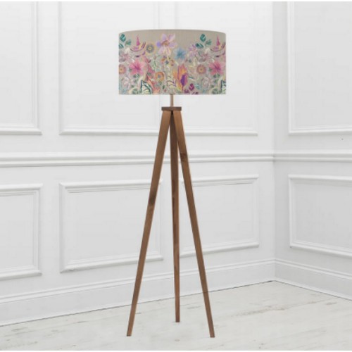 53 - 1 x Primrose 148cm brown tripod floor lamp. Shade not included