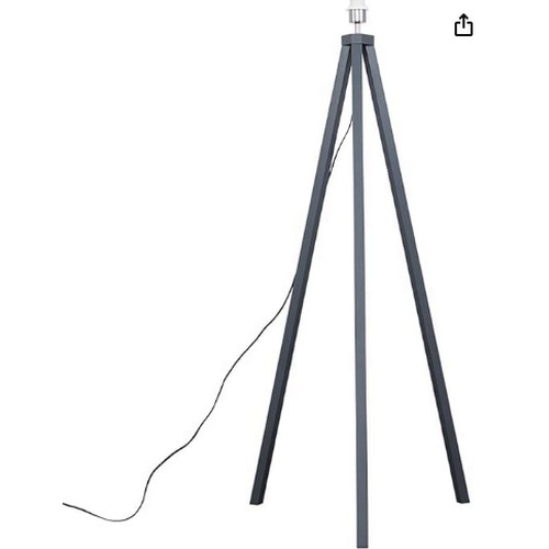 63 - 1 x Minisun modern grey wood tripod floor lamp base RRP £31