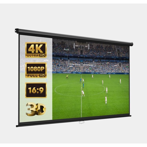 64 - 1 x pull down projection screen approx 210cm wide