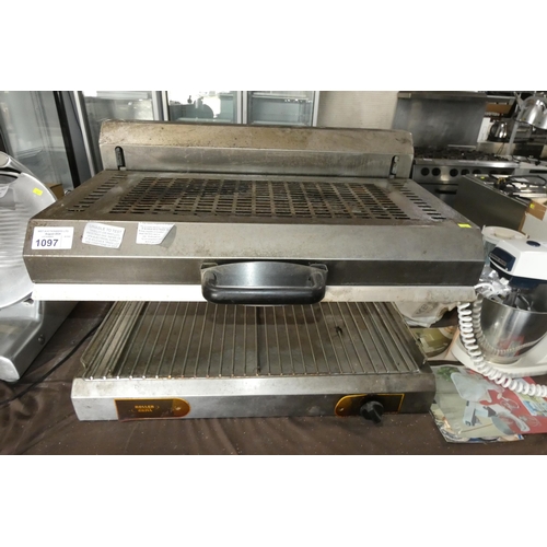 1097 - A commercial stainless steel gas fired rise and fall salamander grill by Roller Grill - trade