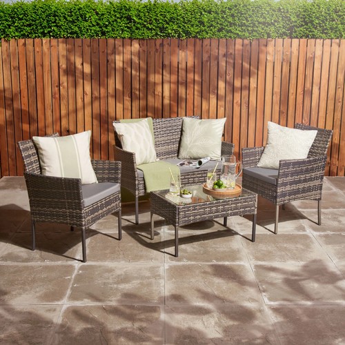 180 - A Crainville 4-person garden lounge set with cushions. Supplied in two boxes - returned missing item... 