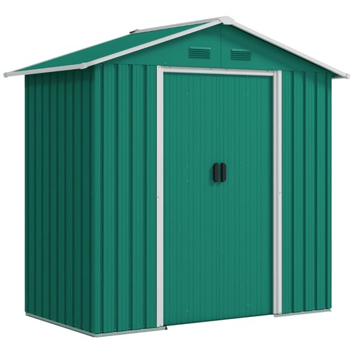 181 - A Bhola 3ft w x 6ft d metal garden shed RRP £173. Supplied in two boxes