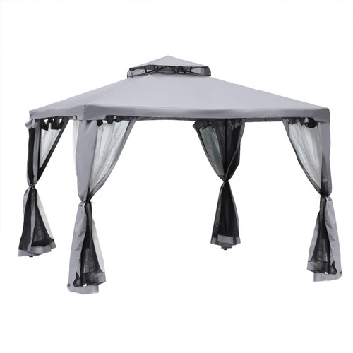 190 - 1 x Outsunny 3m x 3m garden gazebo with mesh sidewalls RRP £99