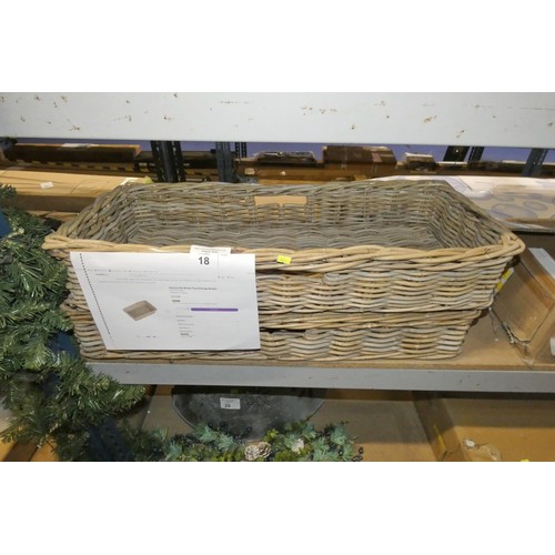 18 - 2 x Famerville wicker tray storage baskets RRP £17 each