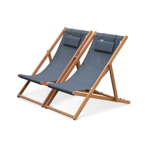 206 - 2 x Graydon folding deck chairs with cushions RRP £94