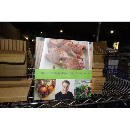 2642 - A quantity of books, The complete gammon cookbook by Phil Vickery, contents of 2 shelves