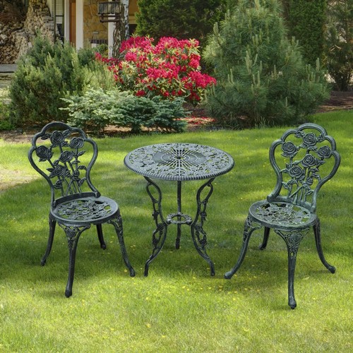 242 - A Charlron two person bistro set comprising of 2 x chairs and 1 x small round table diameter approx ... 