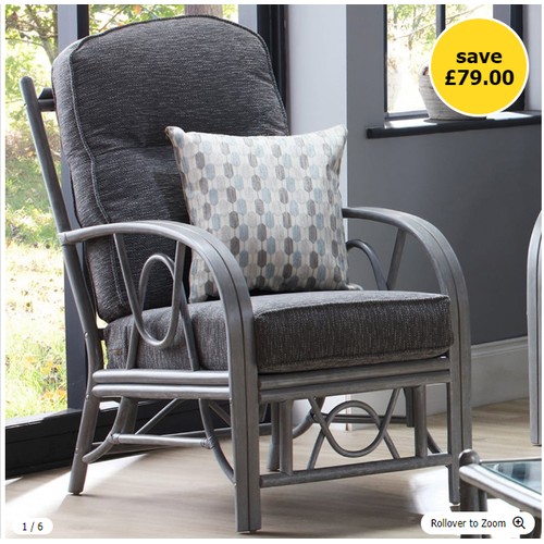 250 - 1 x Bali grey conservatory chair RRP £310 - Please note that this chair requires assembly and is not... 