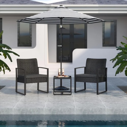 255 - A Firdes synthetic rattan 2-person garden / patio seating group with cushions RRP £99