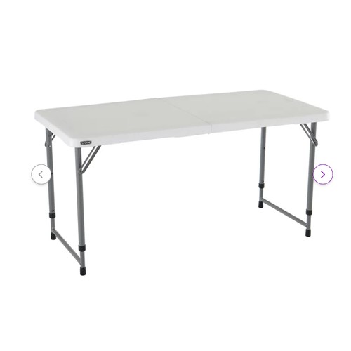 257 - 1 x Lifetime folding plastic / metal table approx 121 x 61cm