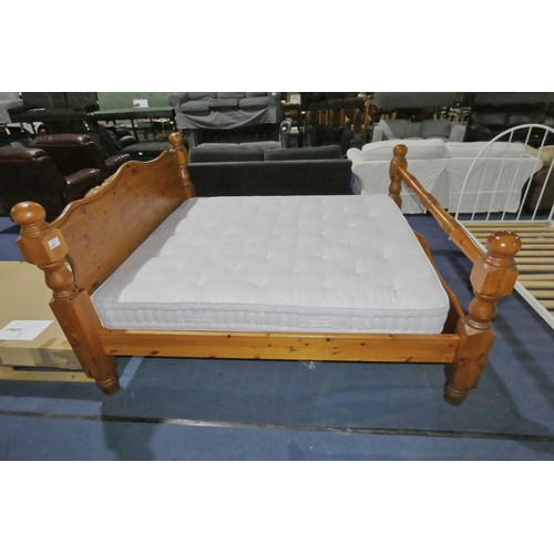 292 - 1 x Pine framed bed with a Reylon Bedstead 1200 mattress 6ft. Please note that this bed frame and ma... 