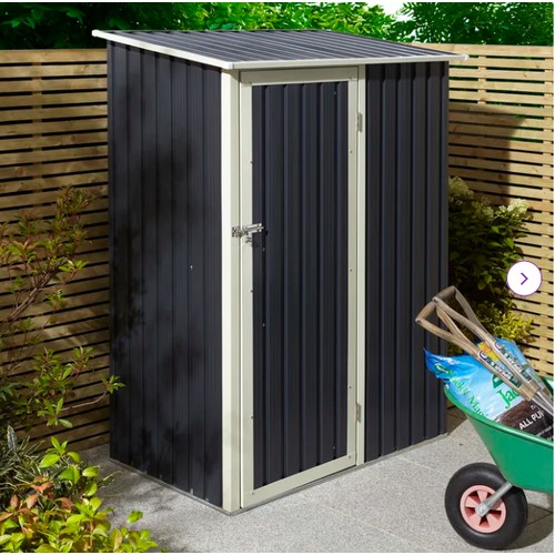 289 - 1 x Trentvale 5ft x 3ft metal pent shed in dark grey RRP £206. Supplied in two boxes and not known i... 