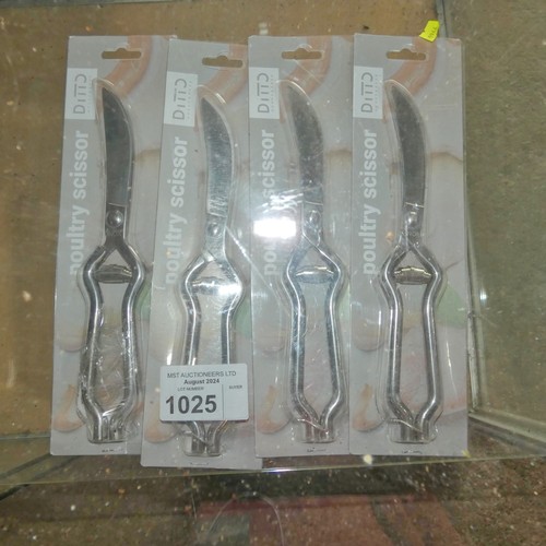 1025 - 4 x sets of Poultry shears/scissors