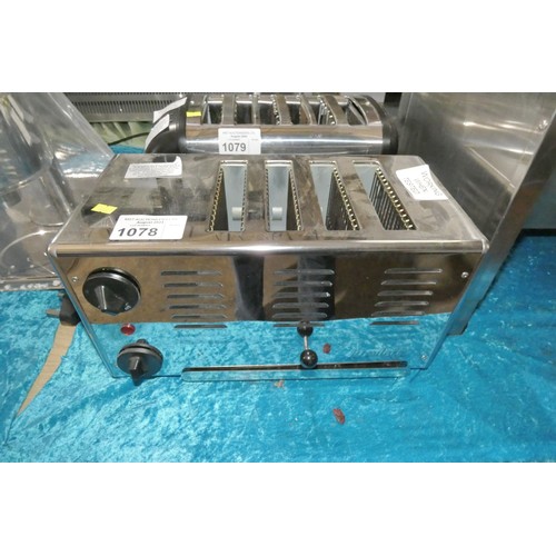 1078 - A commercial stainless steel 4 slice toaster by Rowlett - trade  Tested Working